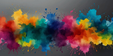 Colorful smoke rainbow holi painted fog festival background. Colorful rainbow paint color smoke cloud explosion isolated on transparent background.