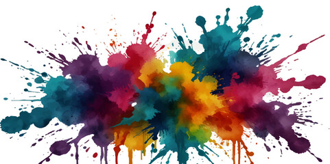 Colorful smoke rainbow holi painted fog festival background. Colorful rainbow paint color smoke cloud explosion isolated on transparent background.