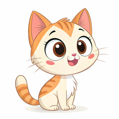 Fototapeta premium cute cat cartoon on white background