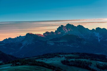 Panoramic view of the Dolomites in Italy.