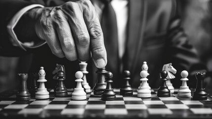 Hand manipulating two chess knots in a game.