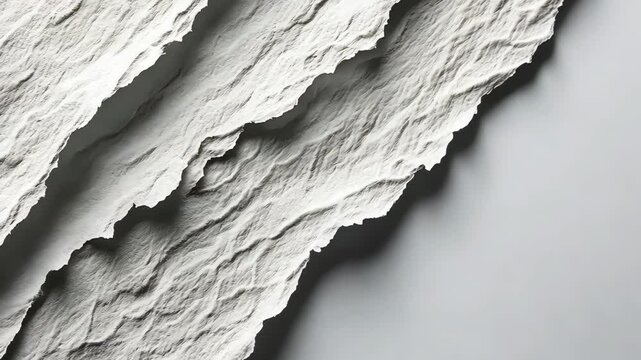 Textured white paper with dynamic creases highlighting the play of light and shadow in a minimalistic background