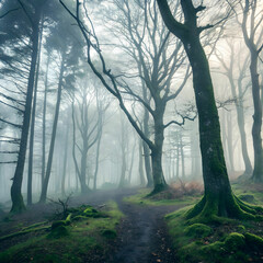 Obraz premium foggy forest