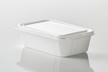 white plastic food container