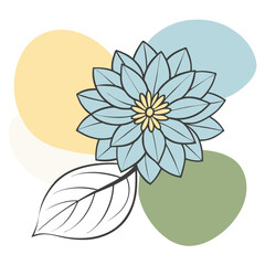 flower with leaf  vector illustration