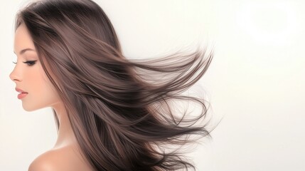 Fototapeta premium young woman with long beautiful hair