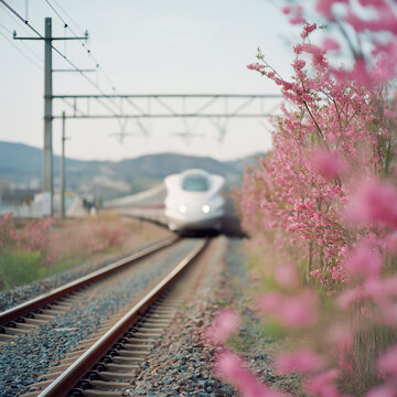 train on the railway taik track
