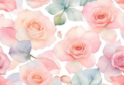 Seamless pattern Rosenbl&uuml;ten