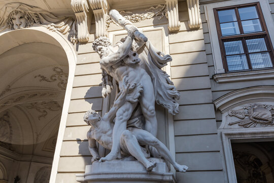 Sculpture of Hercules defeats Egyptian king Busiris in Hofburg, Vienna