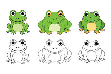 Fototapeta premium A Set Of Frog Vector Illustration