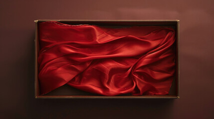 red satin ribbon on gift box