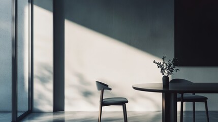 Elegant minimalist craft room with minimal tools. Featuring a clean, open design with contemporary lines