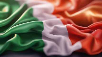 Waving irish flag with vibrant green, white, and orange colors Happy Cinco de mayo