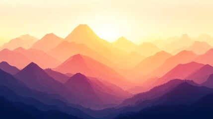 Fototapeta premium Golden Hour Urban Backlighting in Mountain Ranges