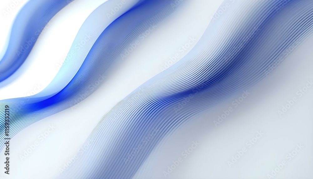 Aufkleber Sci-fi abstract blue background with dotted curved wavy lines. Technology futuristic design. Dynamic digital wave. Abstract nanotechnology flow. Science background concept. 3d rendering background