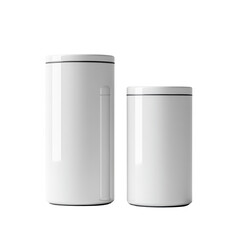 Blank White Cans Mockup, isolated transparent background