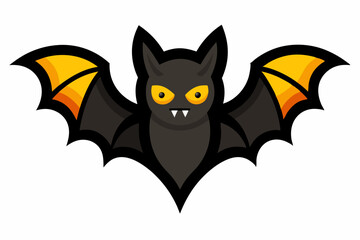 Vector Halloween Bat Icon on White Background