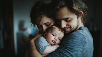 Families celebrate hug day by sharing warm embraces with loved ones in cozy indoor setting