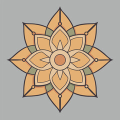 Mandala Color Art Vector Illustration