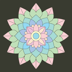 Mandala Color Art Vector Illustration