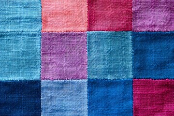 Vibrant Hand Stitched Textile Texture for Advertising Banners and Commercial Photography