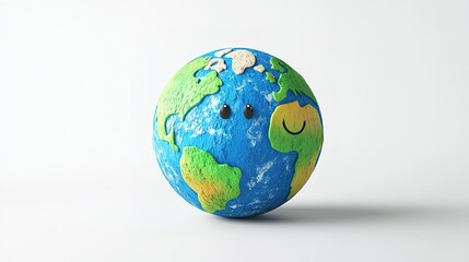 3D Rendering Cute cartoon hands holding the earth, Happy Earth Day. World environment day concept, save the earth, protect the environment and green life, 3D