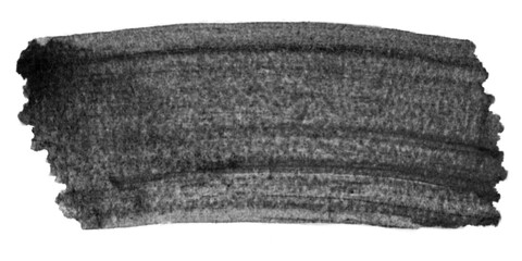 Black watercolor brush curve stroke isolated