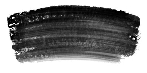 Black watercolor brush curve stroke isolated