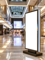 Digital sign with empty screen, possibly for advertisements or wayfinding