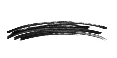 Black watercolor brush curve stroke isolated