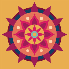 Mandala Color Art Vector Illustration