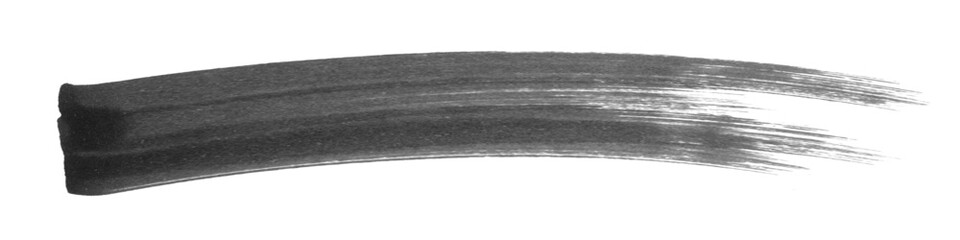 Black watercolor brush curve stroke isolated