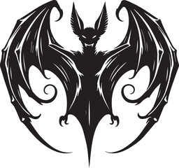 Bat vector black silhouette