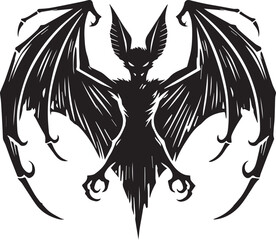 Bat vector black silhouette