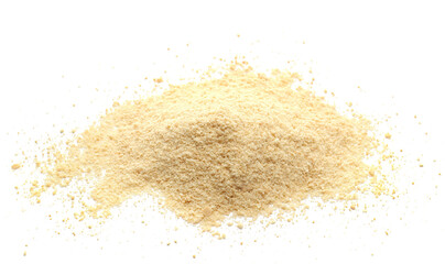 Pile biscuit crumbs, isolated on white, clipping path