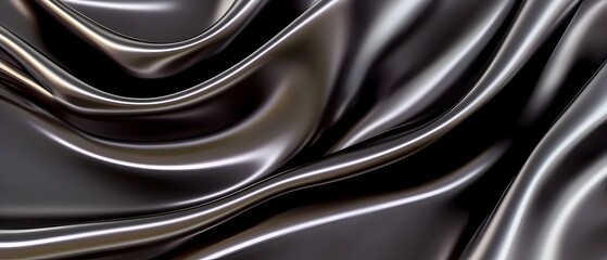 Fototapeta premium A black fabric with a shiny surface