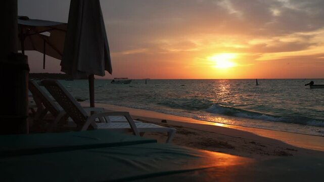 Sublime view of the Caribbean Sea during a sunset.