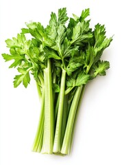 Green garnish with slender stems and flat leaves, often used in salads and cooked dishes