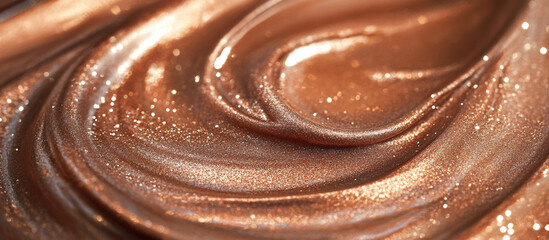 Burnished copper metallic swirl with sparkling glitter and textured grain