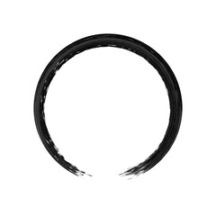Black watercolor brush Circle stroke isolated