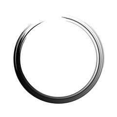 Black ink paint brush Circle stroke isolated editable