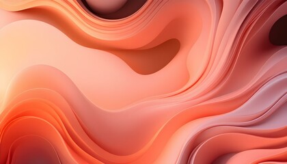 Soft orange waves undulating against a light background create a peaceful, abstract composition suitable for various design projects. Elegant and minimalistic abstract background