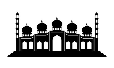 mosque design architecture islamic vector illustration on white background