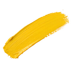 Bright Yellow Paint Stroke Isolate On Transparent Background Cutout, PNG file, Cutout file