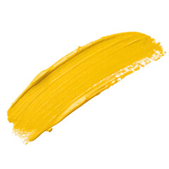 Bright Yellow Paint Stroke Isolate On Transparent Background Cutout, PNG file, Cutout file