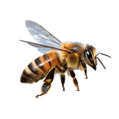 Close-Up of a Honeybee in Flight Isolate On Transparent Background Cutout, PNG file, Cutout file