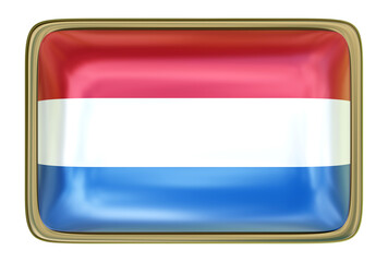 Dutch Flag Badge isolated onthe white background