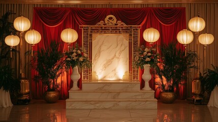 Elegant Asian Wedding Ceremony Decor Setup