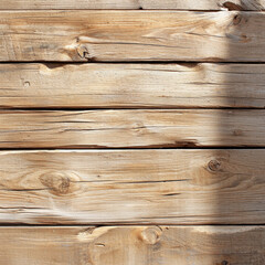 Naklejka premium Natural wooden planks with warm texture and light shadows create rustic feel