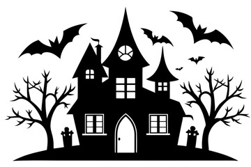 Spooky Halloween Home Background Vector Illustration